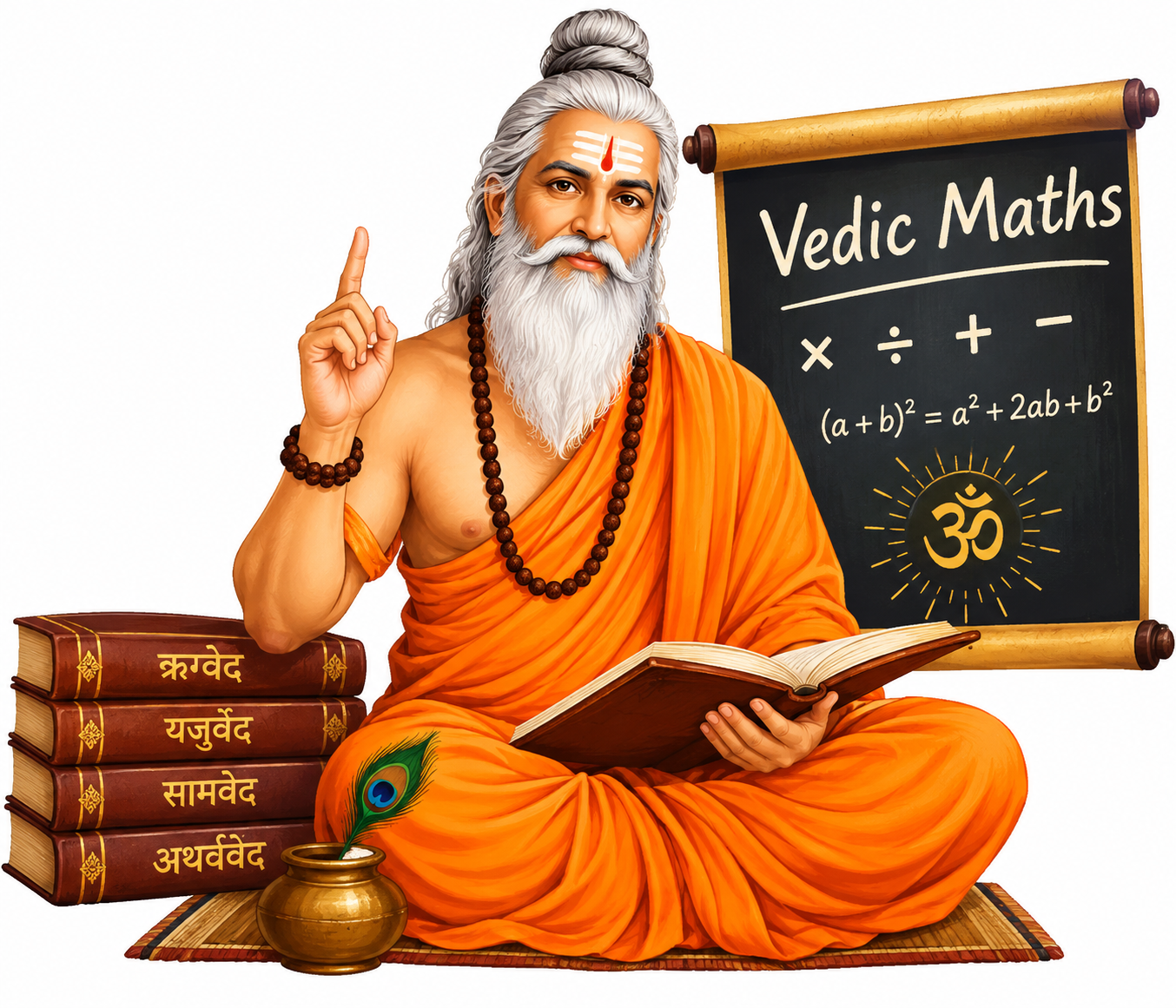 Child learning Vedic Maths
